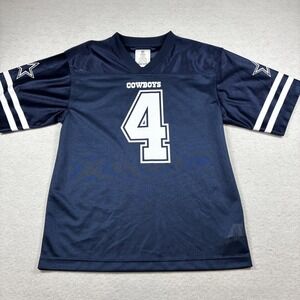 NFL Team Apparel Dallas Cowboys Dak Prescott #4 Navy Blue Jersey Kids Youth XXL